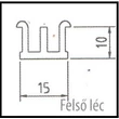 Üvegajtó csúszóléc felső, mély 3 méteres