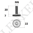 Szintezőláb M6*20 mm
