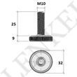 Szintezőláb M10*25 mm