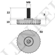 Szintezőláb M8*22 mm