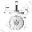 Szintezőláb M8*22,5 mm