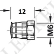 Sárgaréz feszítő dűbel, terpesztő hüvely M6 menetű excenterszárhoz