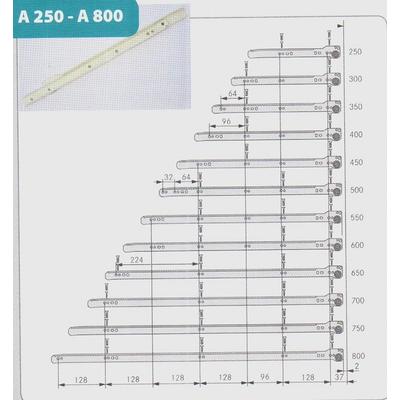 Részleges kihúzású görgős fióksín, 30 kg teherbírással, fekete, 450 mm