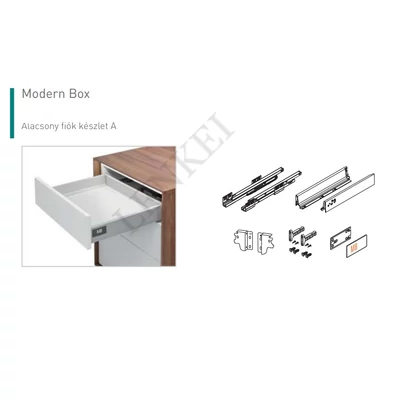 Modern Box, push to open, 500 mm alacsony fiók készlet