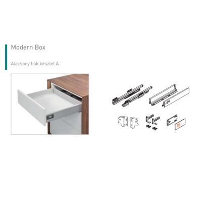 Modern Box, push to open, 500 mm alacsony fiók készlet