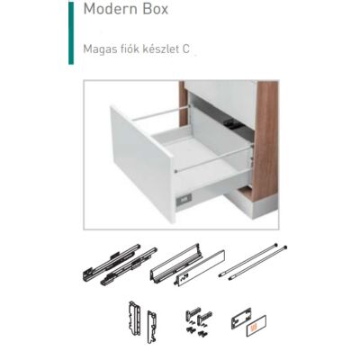 Modern Box, push to open, 500 mm magas fiók készlet